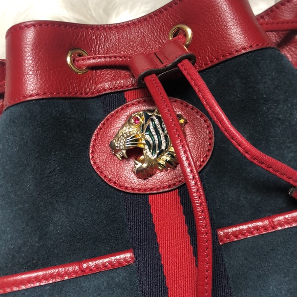 🆕 💯% Auth GUCCI Shoulder Bag - Suede Gucci Bag - Linea Rajah Bucket Bag - Picture 12 of 16